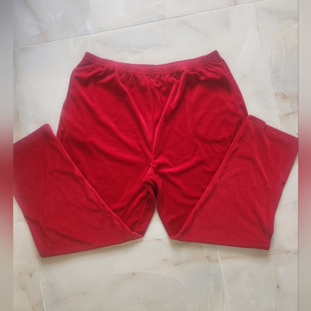 Women's Red Velour Pants
